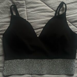 Black entry top with rhinestones